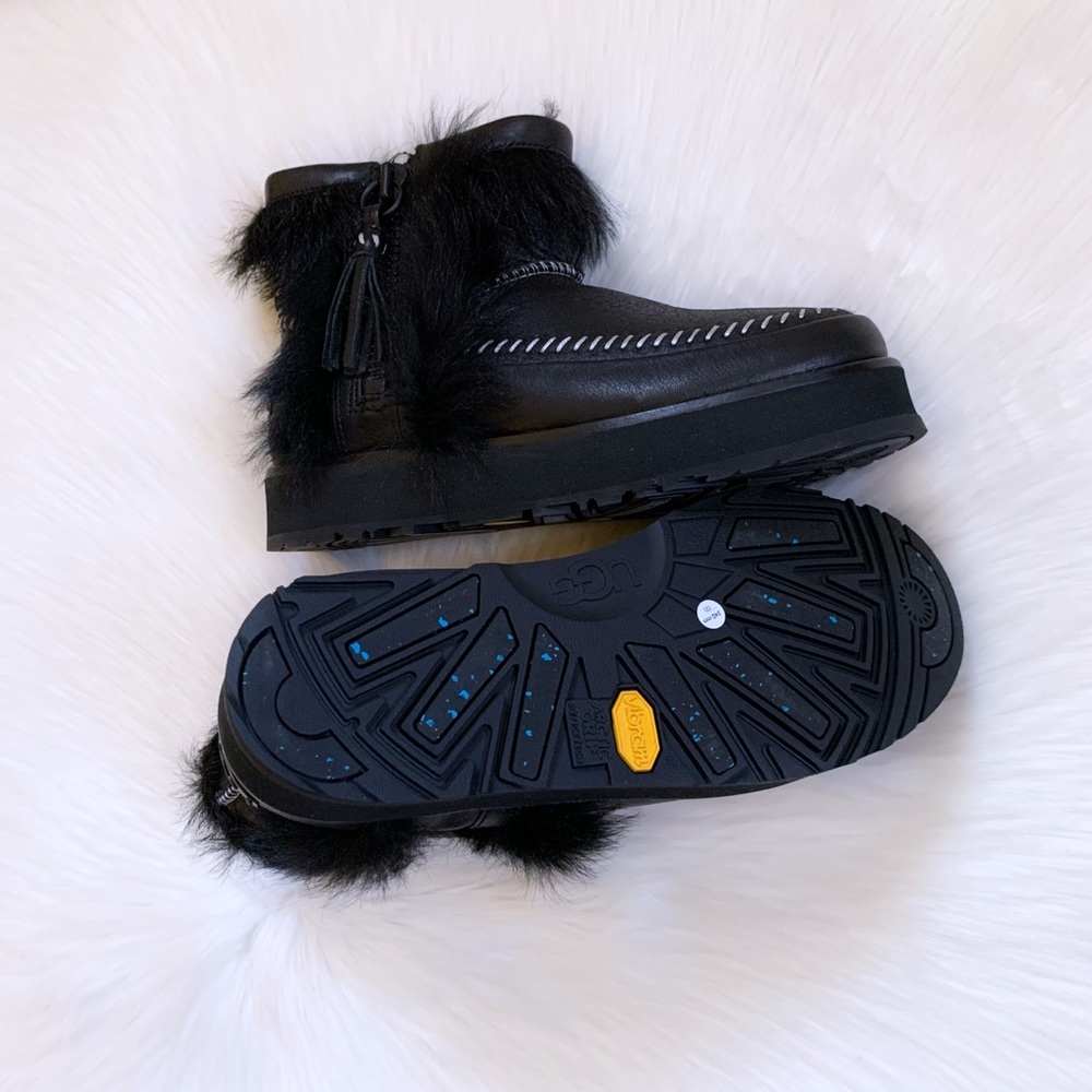 UGG Women’s Fluff Punk Boots In Black - Picture 8 of 9